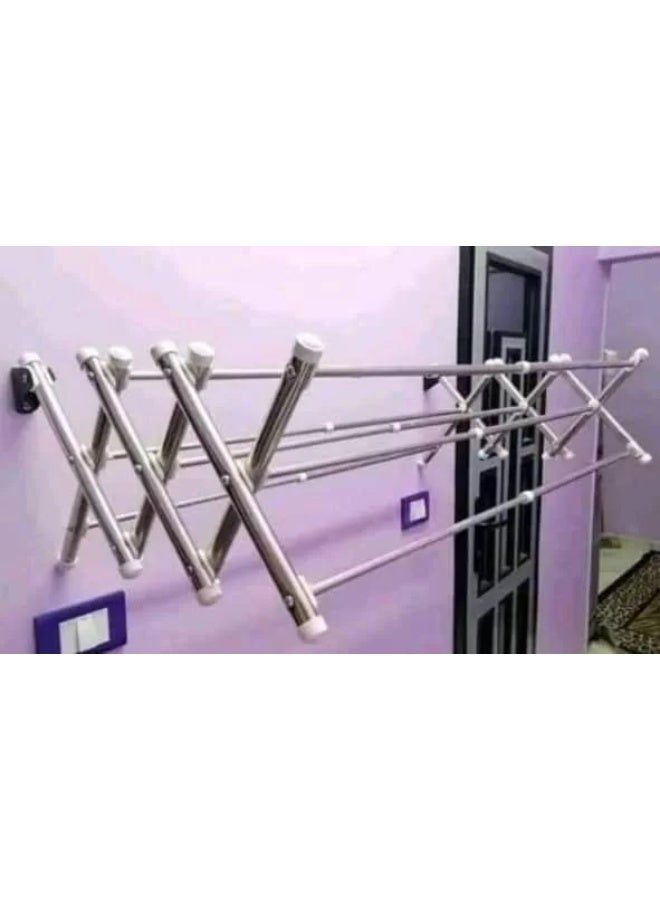 🧺منشر حائط بسوستة – ستانلس ستيل | عملي، متين، ويوفر المساحة - Image 2