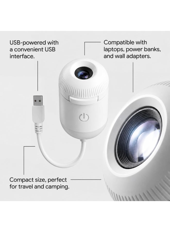 ELTRAZONE 2-in-1 Galaxy Projector Night Light, USB Starry Sky Projector with 1 Projection Slide, Rotating LED Star Projector Lamp, Ambient Mood Lighting, Space Galaxy Effect, Portable Bedroom Night Light for Kids Room, Home, Party, Relaxation & Decoration - Image 4