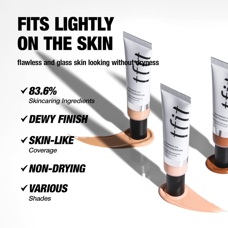 TFIT Radiance Fit Serum Foundation - Flawless Coverage, Dewy finish, Long-lasting, Lightweight, Korean Makeup,1.05 Oz. (N00 Cream, 1.05 Oz.) - Image 3
