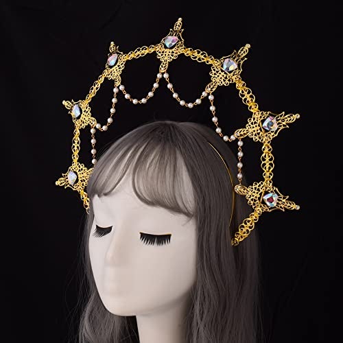 BLESSUME Halo Crown Mary Goddess Headband Women's Halloween Costume Goddess Headpiece (Style 2) - Image 2