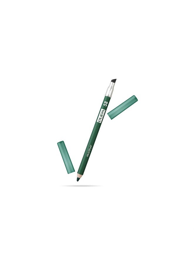 PUPA Milano Multiplay Eye Pencil - Multipurpose Pencil - Suitable For Sensitive Eyes - Soft And Smooth Texture - Paraben Free - Ophthalmologist Tested - Amazing Color - 58 Plastic Green - 0.04 Oz - Image 1