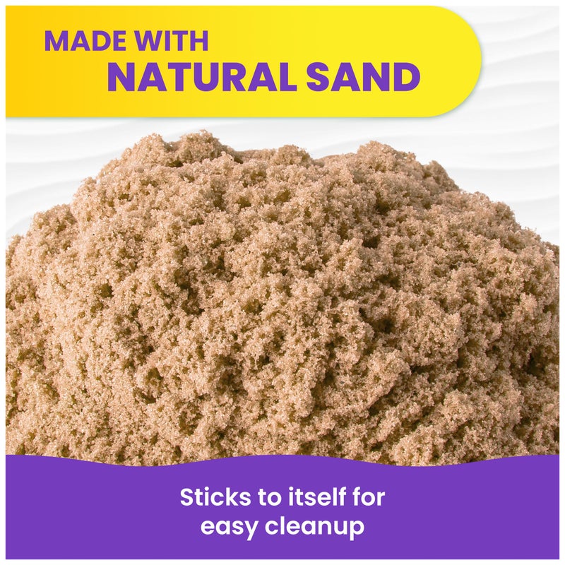 Kinetic Sand رمل كينيتك، 5.5 رطل (2.5 كجم) رمل بني طبيعي بكميات كبيرة للعب والفنون والحرف، صندوق الرمل، ألعاب حسية قابلة للتشكيل للأطفال من عمر 3 سنوات فما فوق - Image 4