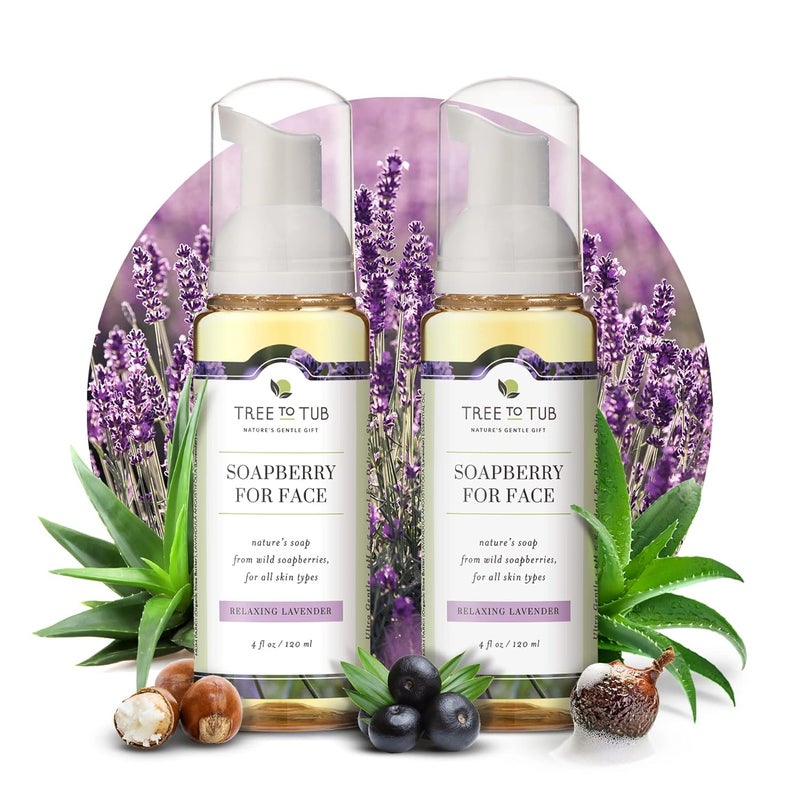 Tree to Tub Sensitive Skin Face Wash for Dry Skin  Moisturizing Gentle Face Cleanser for Women  Men Hydrating Foaming Facial Cleanser Daily Face Soap wOrganic Aloe Vera All Natural Lavender Oil