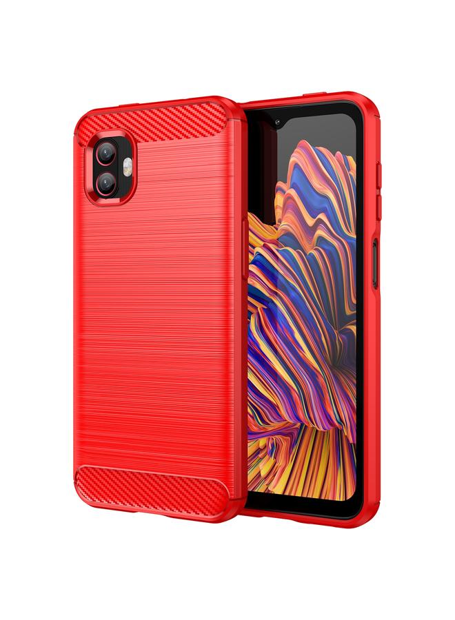 The Bros Case For Samsung Galaxy Xcover6 Pro Brushed Texture Carbon Fiber TPU Phone Case