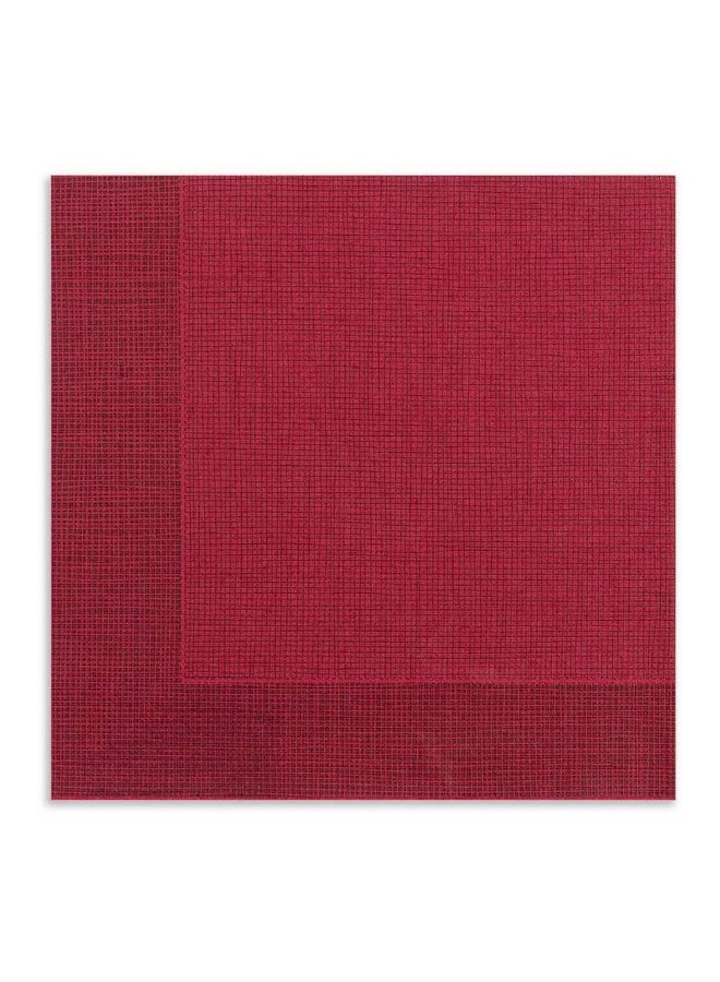 Restaurantware Luxenap 15.75 Inch Disposable Napkins, 600 Soft Linen Like Napkins - Absorbent, Air Laid, Bordeaux With Black Threads Paper Cloth Like Napkins, Pre-folded, For Dinner Party Guests  - Image 1