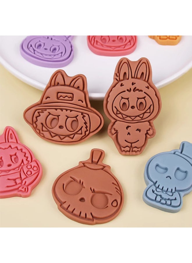 Cartoon Biscuit Mould Labubu Peripheral Cookie Butter Biscuit Cutting Mould Creative Three-dimensional Baking Tools Factory-Color:Brush Cloth Cap