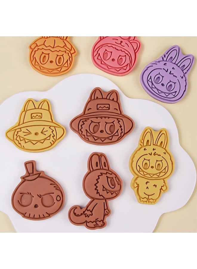 Cartoon Biscuit Mould Labubu Peripheral Cookie Butter Biscuit Cutting Mould Creative Three-dimensional Baking Tools Factory-Color:Brush Cloth Cap
