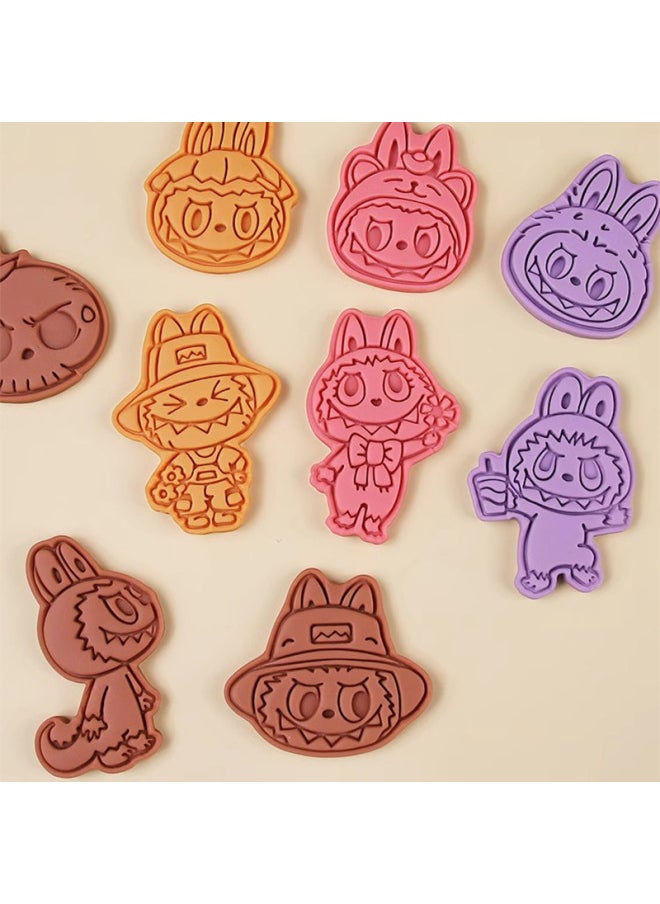 Cartoon Biscuit Mould Labubu Peripheral Cookie Butter Biscuit Cutting Mould Creative Three-dimensional Baking Tools Factory-Color:Brush Cloth Cap