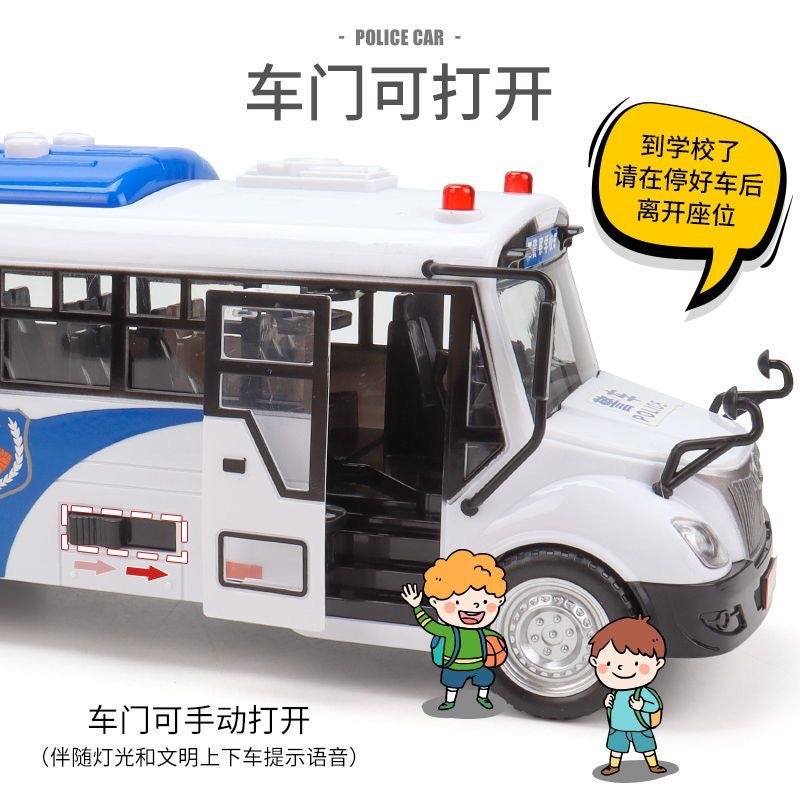 Large Inertia Police Car Bus Charge Car Toy Model Can Open The Door Children Early Education Toy Car Boy 1-3 Years Old - Image 4