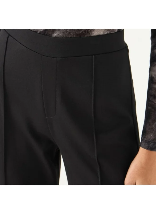 2Xtremz 2Xtremz Solid Flared Leggings with Pintuck Detail and Elasticated Waistband