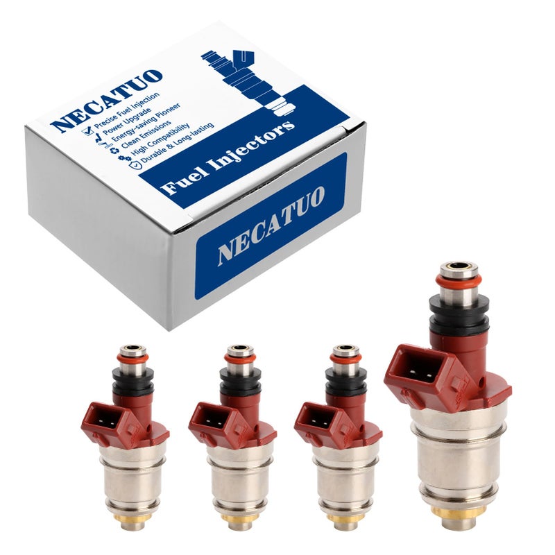 NECATUO Set of 4 Fuel Injectors Compatible with Nissan D21 19901994 24L L4 Replaces FJ342 1660086G10 - Image 2