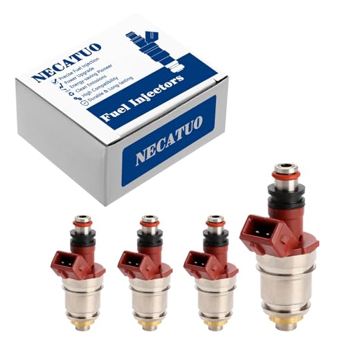 NECATUO Set of 4 Fuel Injectors Compatible with Nissan D21 19901994 24L L4 Replaces FJ342 1660086G10 - Image 1
