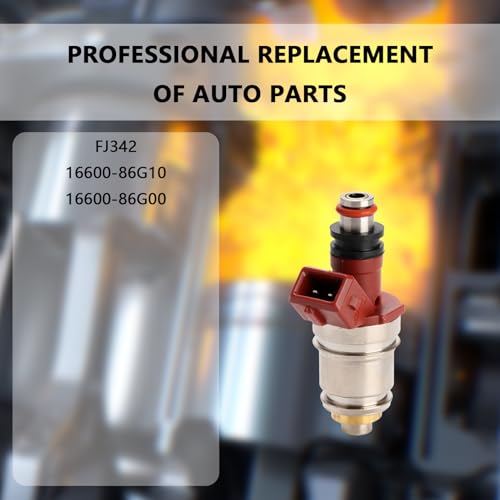 NECATUO Set of 4 Fuel Injectors Compatible with Nissan D21 19901994 24L L4 Replaces FJ342 1660086G10 - Image 3