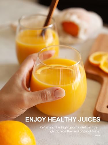 QCen Electric Citrus Juicer Squeezer, Electric Juicer for Orange, Lemon and Limes with Rubber Handle and Two Size Cones, Anti-Drip Spout, Easy to Clean and Use, BPA Free, Black/Stainless Steel - Image 4