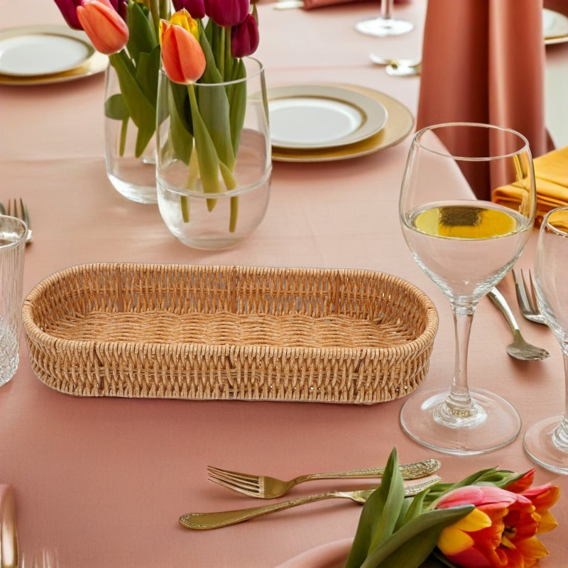 Rectangular Imitation Rattan Flatware Holder for Counter with Spacious Utensil and Spice Storage - Image 4