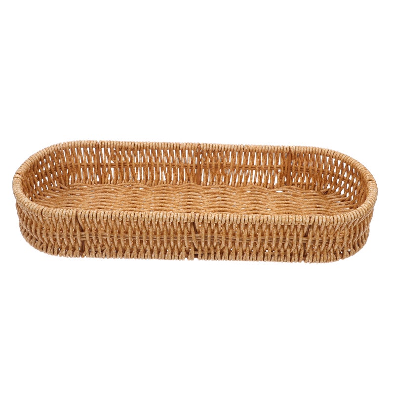 Rectangular Imitation Rattan Flatware Holder for Counter with Spacious Utensil and Spice Storage - Image 1