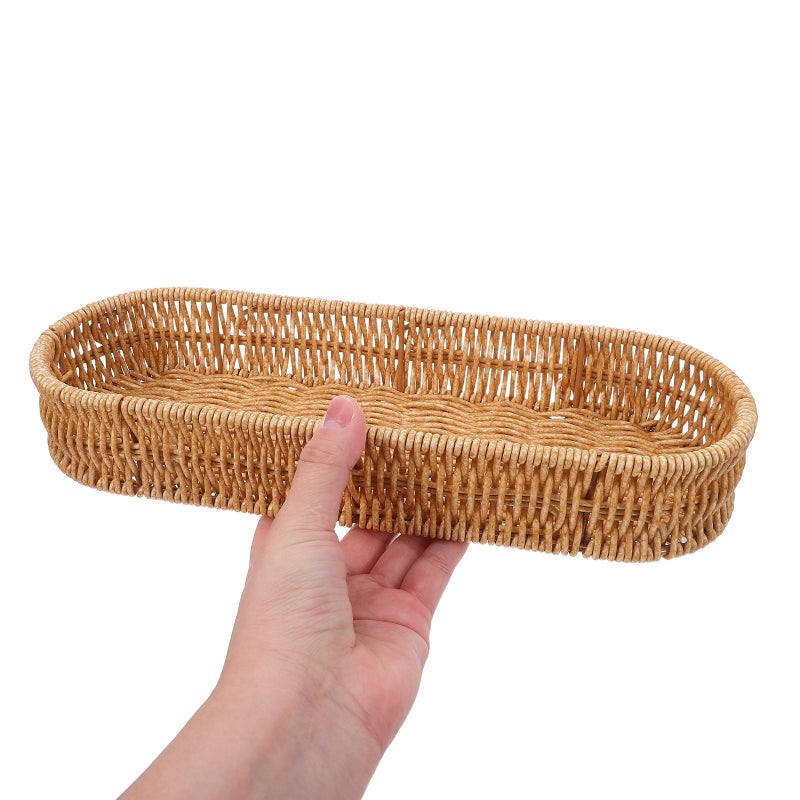 Rectangular Imitation Rattan Flatware Holder for Counter with Spacious Utensil and Spice Storage - Image 5