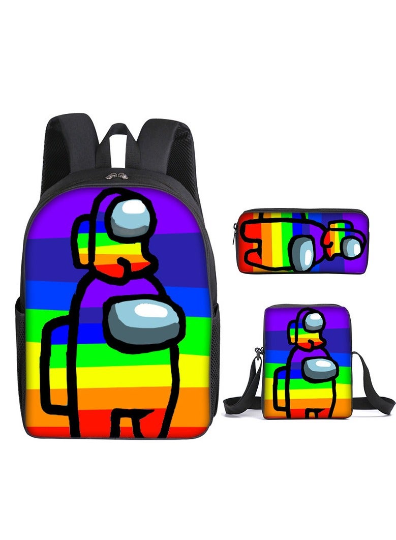 Among Us Backpack For Primary And Secondary School Students Three-Piece Set 29*16*42cm