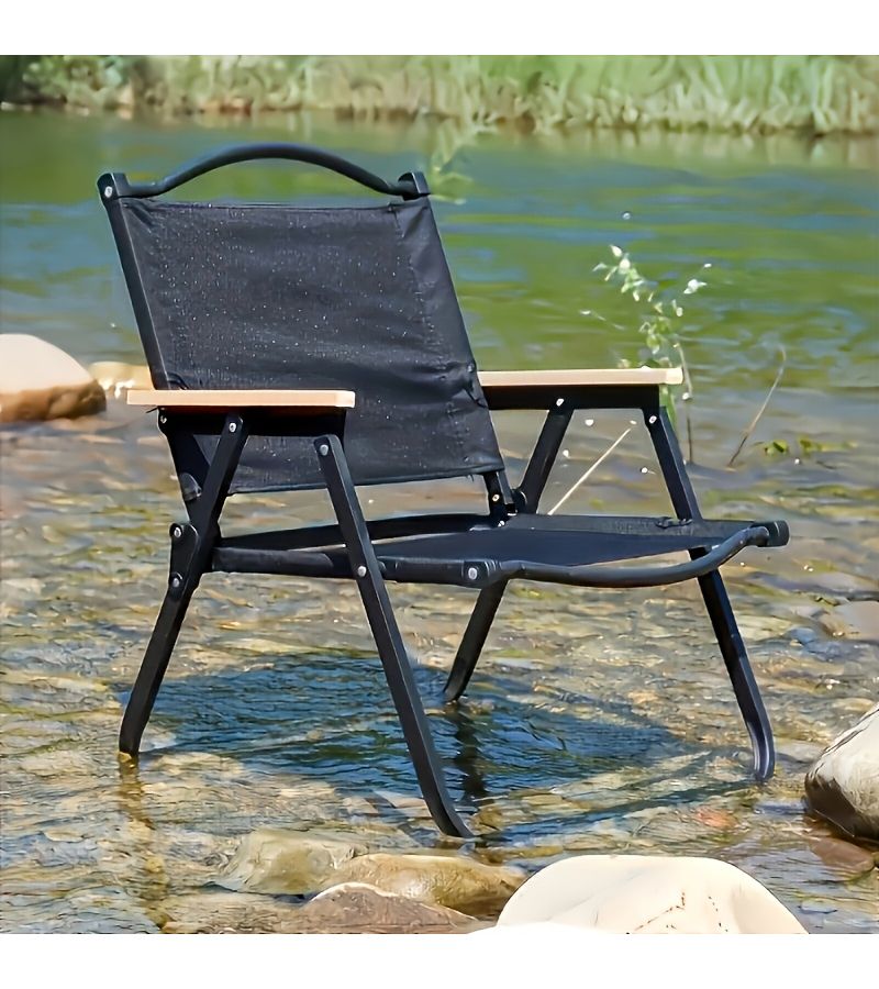Kermit Chair Khaki 1 Portable No Assembly Required Sturdy Frame Oxford Fabric Backrest Outdoor Camping Hiking Summer Lounging Yard Pool Beach Garden Relax - Image 1