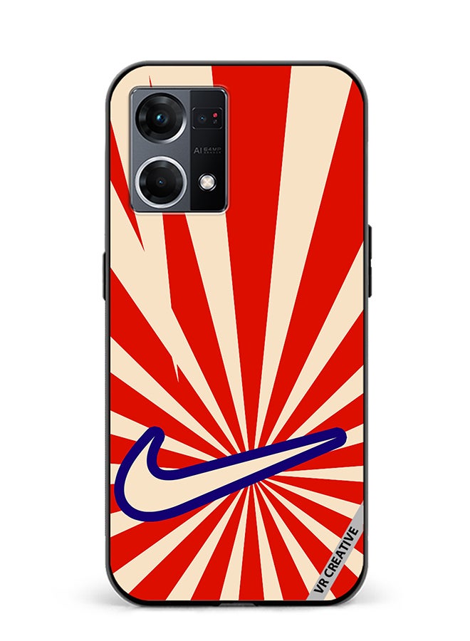 VR CREATIVE Protective Case Cover For Oppo Reno8 4G Nike Retro Design Multicolour - Image 1
