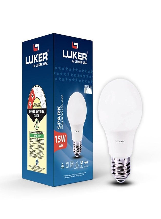 LUKER JVLuker 15W LED Bulb B22 Base Energy Efficient 2 Star Light 120 Degree Wide Beam Coverage High CRI Surge Protection Lights for Home and Office, 1 Year Warranty (Pack of 1, White) - Image 1