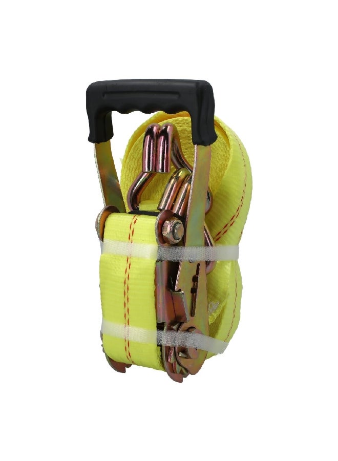 Pro Grip Rated Working Load Limit Tie Down Ratchet with Double J-Hooks Yellow 2 Inch x 27 ft 310701 - Image 3