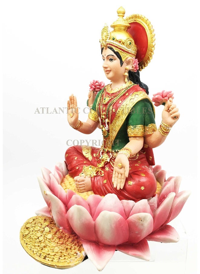 PT Pacific Trading Lakshmi Hindu Goddess on Lotus Statue Sculpture - Image 2