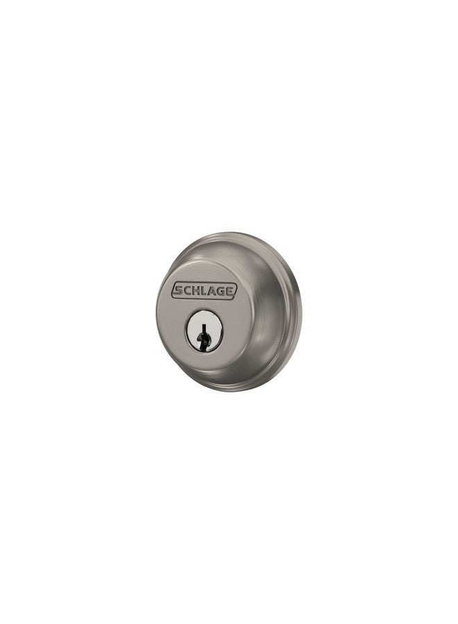 شليدح مزلاج قفل Schlage B60 N 619، مزود بمفتاح من جانب واحد، يتميز بأعلى مستوى من الأمان السكني، مصنوع من النيكل الساتان - Image 5