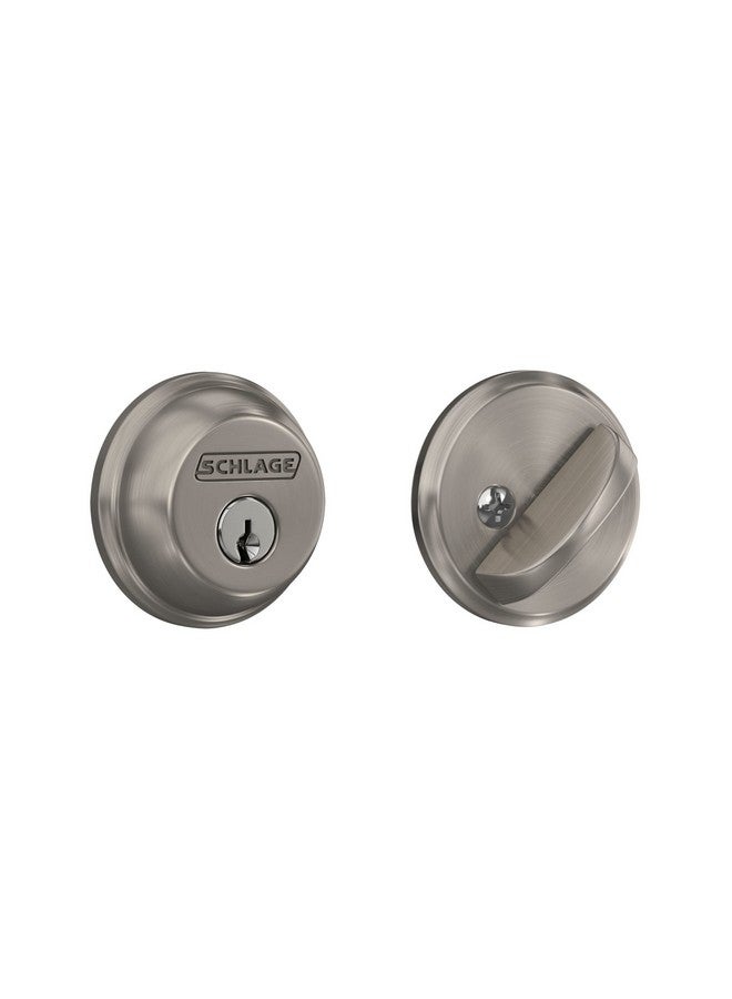 شليدح مزلاج قفل Schlage B60 N 619، مزود بمفتاح من جانب واحد، يتميز بأعلى مستوى من الأمان السكني، مصنوع من النيكل الساتان - Image 4