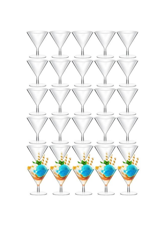 50 Pack Plastic Martini Glasses 5 oz Disposable Cocktail Glasses Mini Martini Plastic Cups Dessert PVC Shot Glasses Unbreakable for Weddings Party Wine Food (Clear) - Image 1