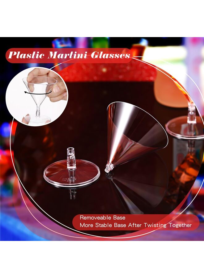 50 Pack Plastic Martini Glasses 5 oz Disposable Cocktail Glasses Mini Martini Plastic Cups Dessert PVC Shot Glasses Unbreakable for Weddings Party Wine Food (Clear) - Image 4