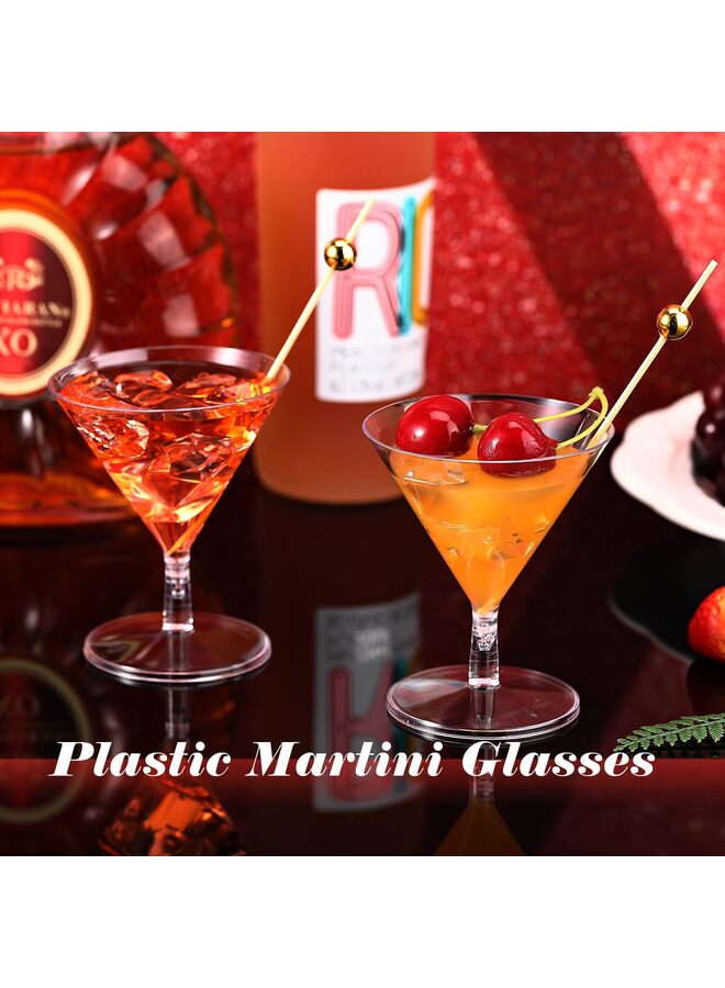 50 Pack Plastic Martini Glasses 5 oz Disposable Cocktail Glasses Mini Martini Plastic Cups Dessert PVC Shot Glasses Unbreakable for Weddings Party Wine Food (Clear) - Image 5