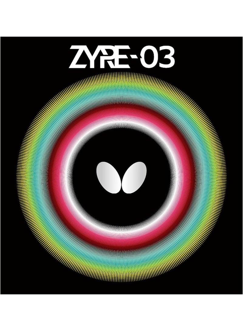 Butterfly Zyre 03 Table Tennis Rubber - Black, 2.5mm - Image 1