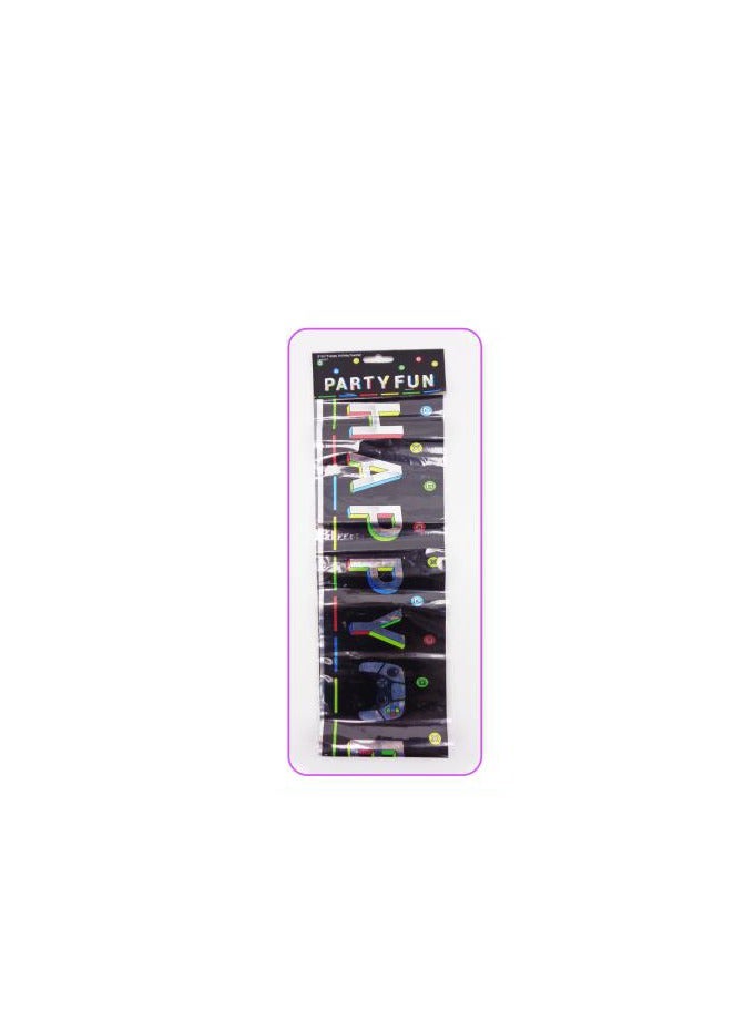 PARTY FUN Foil Banner Happy Birthday 6ft, Shimmering Celebration Decoration  - Image 3