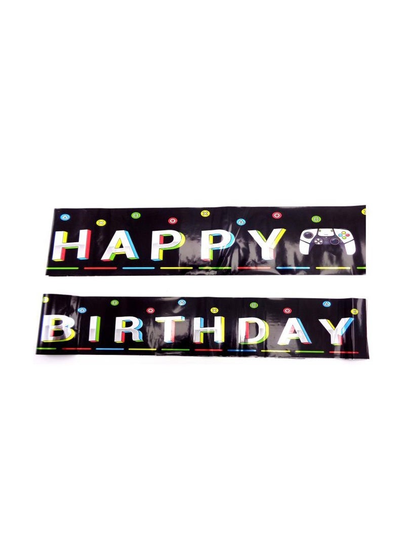 PARTY FUN Foil Banner Happy Birthday 6ft, Shimmering Celebration Decoration  - Image 1