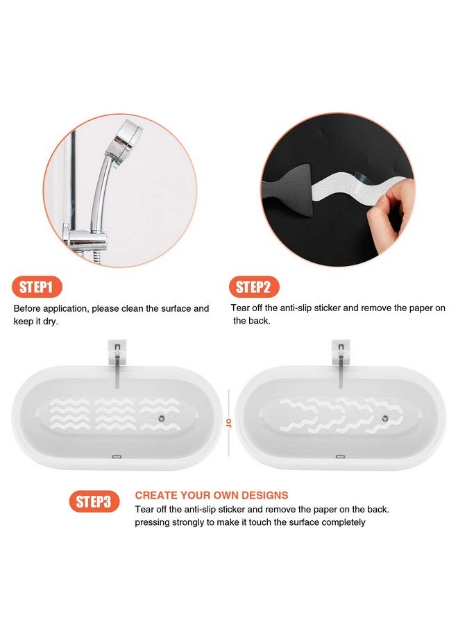 Secopad USA Patented Anti Slip Shower Stickers 24 PCS Safety Bathtub Strips Adhesive Decals with Premium Scraper for Bath Tub Shower Stairs Ladders Boats (White) - Image 4