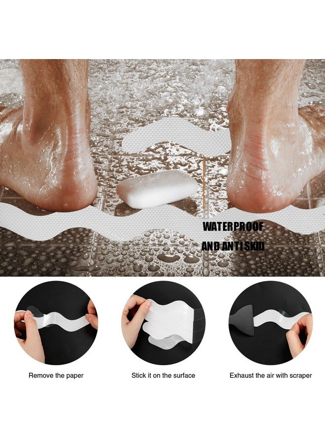 Secopad USA Patented Anti Slip Shower Stickers 24 PCS Safety Bathtub Strips Adhesive Decals with Premium Scraper for Bath Tub Shower Stairs Ladders Boats (White) - Image 3