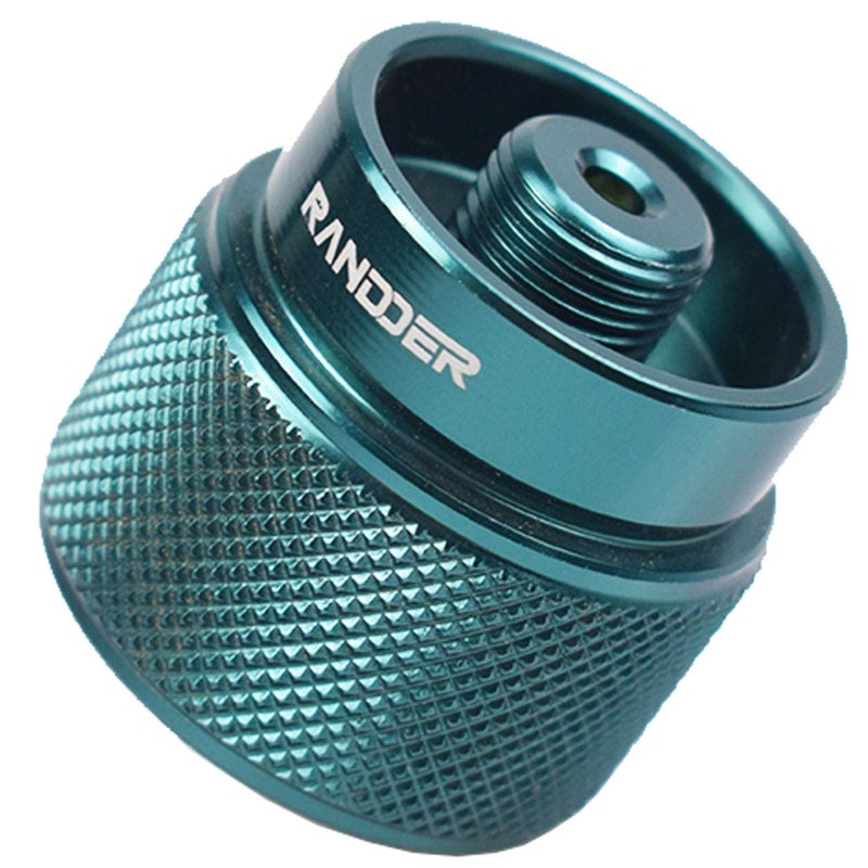 RANDDER Propane to Butane Adapter Camping Stove Adapter Gas Converter 16 oz Propane Tank Input EN417 Valve Output Camp Fuel Refill Adapter for Outdoor Backpack Hiking (Dark Green X 1 Pack) - Image 1