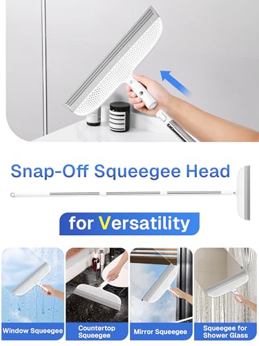 TidyTale Silicone Floor Squeegee, 180° Rotating Air Broom, Squeegee for Floor with a Long Handle, Magic Broom for Water and Pet Hair Removal on Bathroom Floors, Tile, Deck and Glass, Indoor Cleaning Tool - Image 5