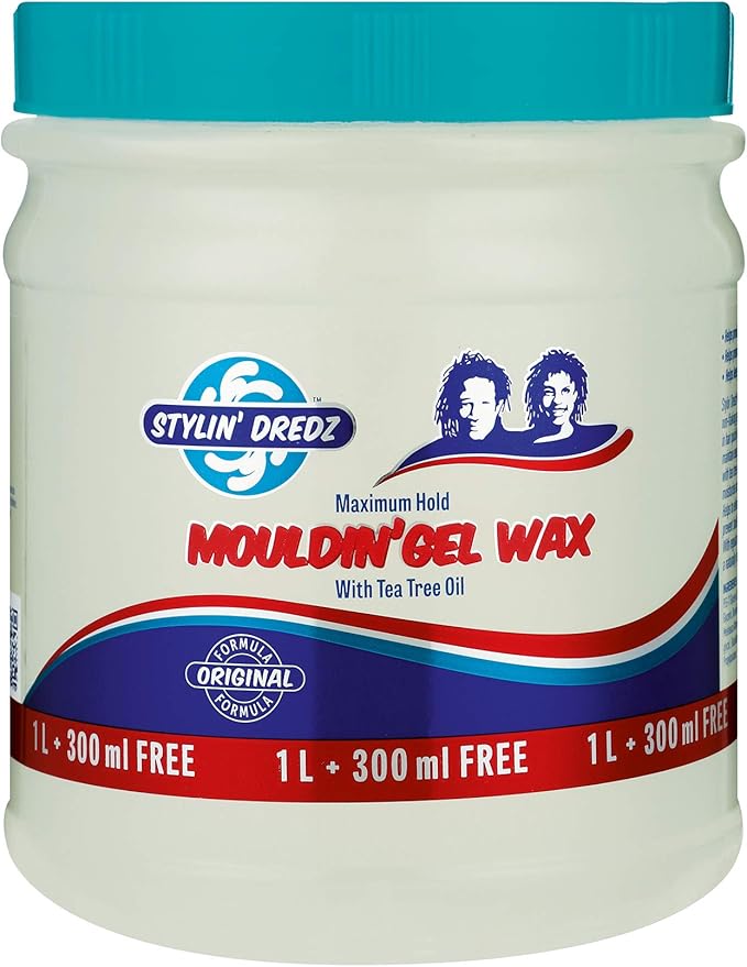 Stylin Dredz Moulding Strong Maximum Hold Gel Wax with Tea Tree Oil Hair Care for Dreadlocks 250 ml