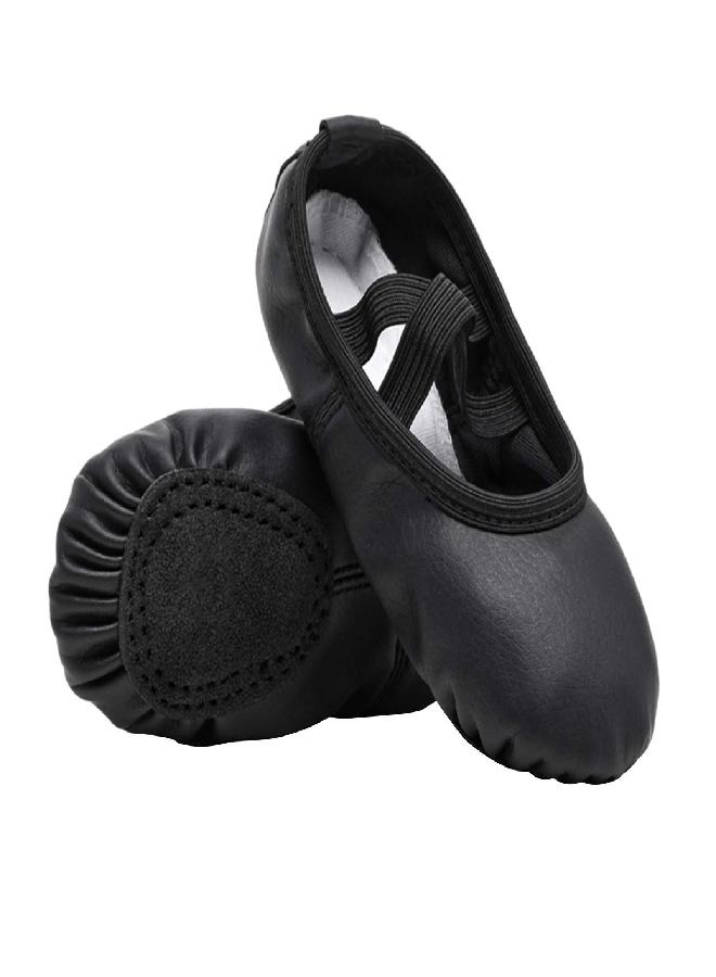 Stelle Stelle Ballet Shoes for Girls Toddler Ballet Slippers Soft Leather Boys Dance Shoes for Toddler/Little Kid/Big Kid (Black, 6MT) - Image 1