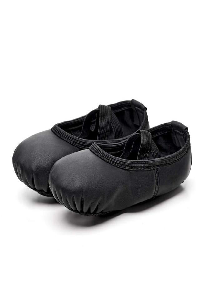 Stelle Stelle Ballet Shoes for Girls Toddler Ballet Slippers Soft Leather Boys Dance Shoes for Toddler/Little Kid/Big Kid (Black, 6MT) - Image 2