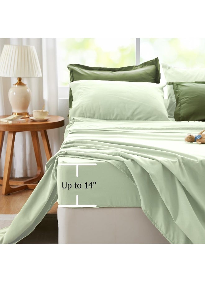 Generic Kozyhvn King Size Comforter Set 7 Pieces, Olive Green, Reversible Sage Green Bedding Set, Soft Bed in a Bag with Comforter, Sheets, Pillowcases & Shams, All Seasons Boho Bed Set  - Image 4