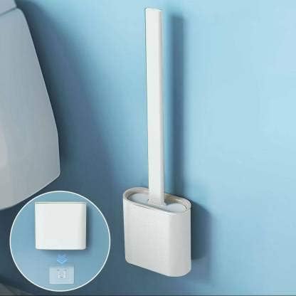 Peyx Toilet Brush Western Indian Toilet with Holder Bathroom Brush Toilet Brush Antidrip Set Toilet Bowl Cleaner Brush Long Handle Bristle Clean Toilet Bathtubs Wash Basins Sink Corner Easily - Image 1