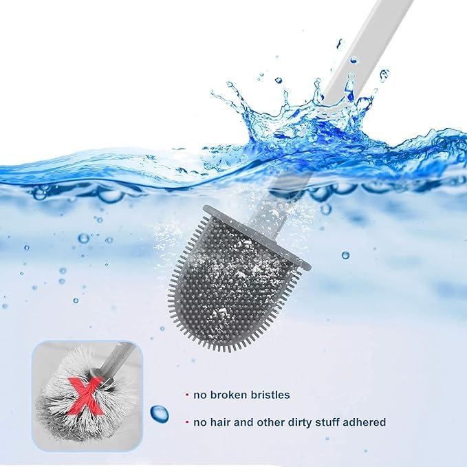 Peyx Toilet Brush Western Indian Toilet with Holder Bathroom Brush Toilet Brush Antidrip Set Toilet Bowl Cleaner Brush Long Handle Bristle Clean Toilet Bathtubs Wash Basins Sink Corner Easily - Image 5