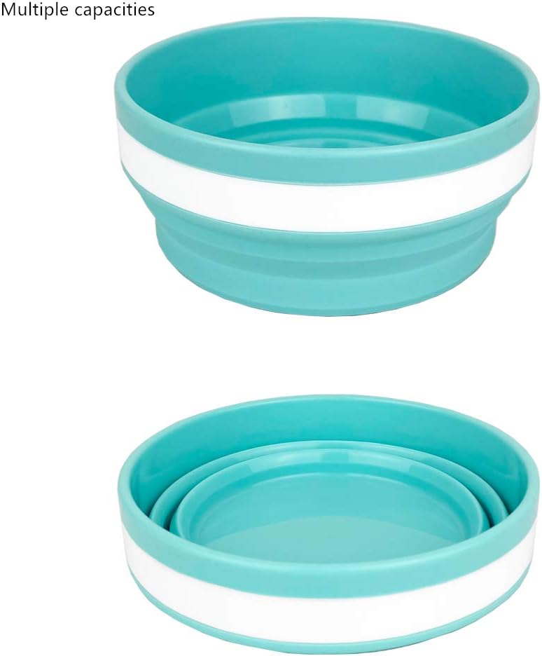 CARTINTS 950ml Collapsible BowlsSilicone Food Storage ContainersPrepStorage Bowls with LidsSilicone Lunch Containers Ideal for Travel and Camping Blue - Image 3