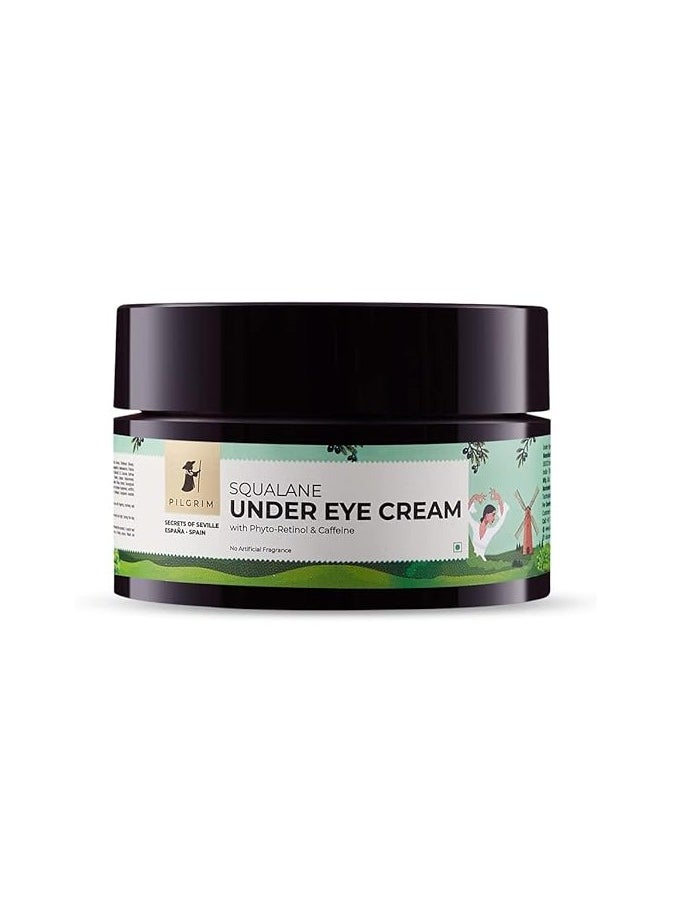 PILGRIM Pilgrim Squalane (Plant derived) under eye cream for dark circles for women & men with phyto-retinol & caffeine| Under eye cream for wrinkles & puffy eyes | Dark circle remover | All skin types |30 gm  - Image 1