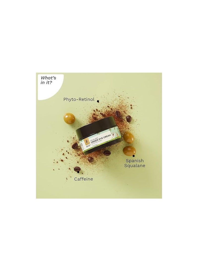 PILGRIM Pilgrim Squalane (Plant derived) under eye cream for dark circles for women & men with phyto-retinol & caffeine| Under eye cream for wrinkles & puffy eyes | Dark circle remover | All skin types |30 gm  - Image 3