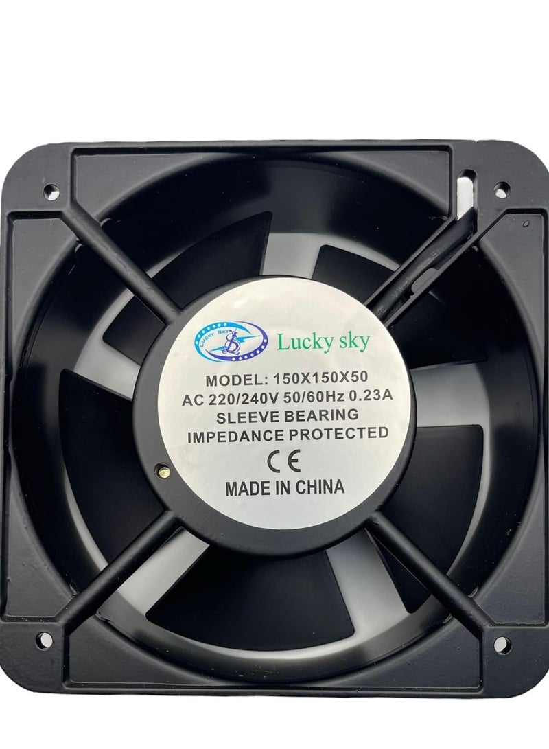 Lucky Sky Heavy Duty Industrial AC Cooling Fan 220V for Cooling Ventilation projects Exhaust (FAN 150 X 150X 50MM 220V) - Image 1