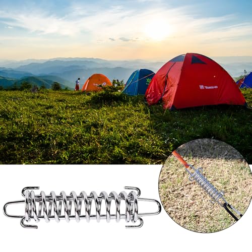 SUUJI Dog Leash Shock Absorber Spring - SUUJI 4 Pcs Dog Tie Out Shock Buffer Spring for Training Sun Shade Heavy Duty Galvanized Steel Tent Rope Fixed Buckle Tensioner/Tightener for Outdoor Hiking Camping - Image 5
